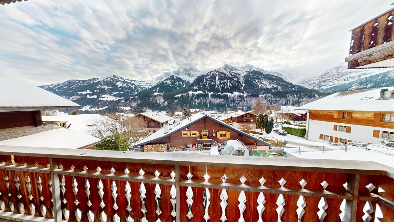Vue hivernale depuis Champéry